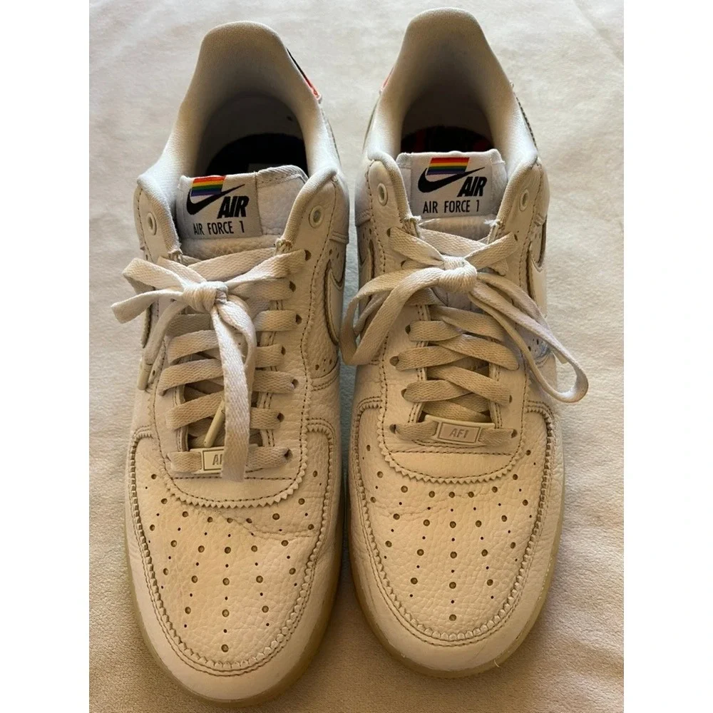 Nike Air Force 1 Low BeTrue White Rainbow Pride CV0258-100 Mens Sneakers